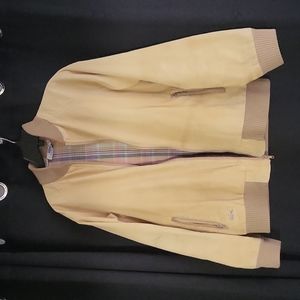 Lacoste Corduroy bomber jacket size Medium tan color.